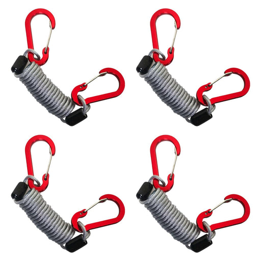 Crofta 4Pcs Fishing Lanyards with Carabiners Steel Wire Portable Fishing Rod Tether