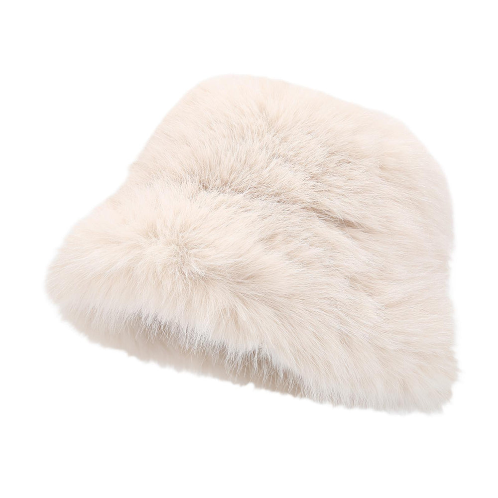 Crofta Womens Fisherman Hat Fashion Soft Warm Casual Faux Fur Hat for Hiking Travel Beige