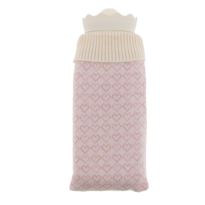 Crofta Portable Heat Water Bag Hot Water Bottle with Knit Cover for Warming Beige