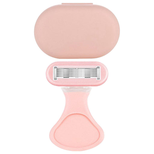 Women's Razor 6 Blades with Travel Case Portable for Armpit Arm Leg Pink