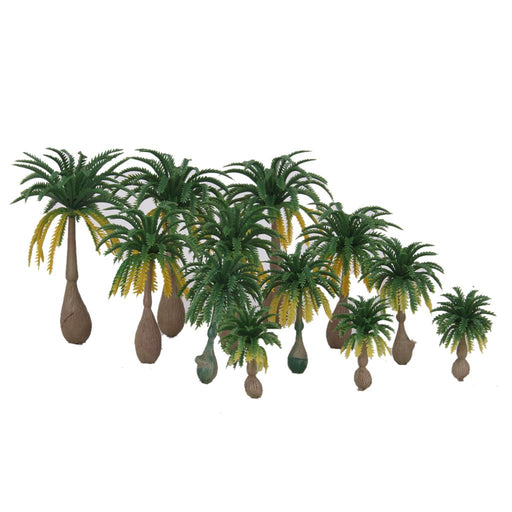 Crofta 12pcs Layout Model Train Coconut Palm Trees Rain Forest Scale 1: 100-1: 250