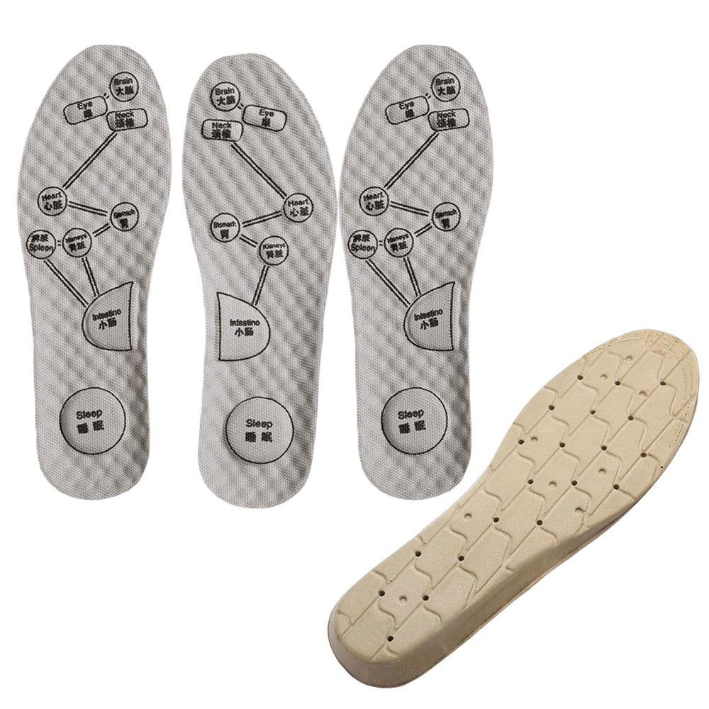 Crofta 2 Pairs Foot Acupressure Insoles Air Cushion Massaging Breathable 45-46 Gray