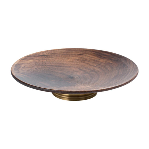 Crofta Round Shaped Serving Bowl with Feet Wood Fruit Bowl for Hotel Kitchen Office L