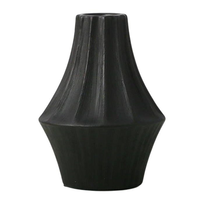 Crofta Ceramic Flower Vase Pot 6.1x8.2inch for Kitchen Study Mantel End Table Decor Black