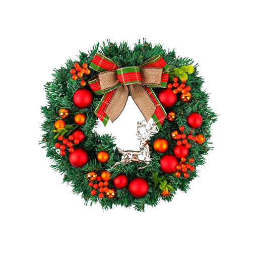 Crofta Xmas Wreath Door Christmas Ball Ornament Window Artificial Christmas Wreath Style F