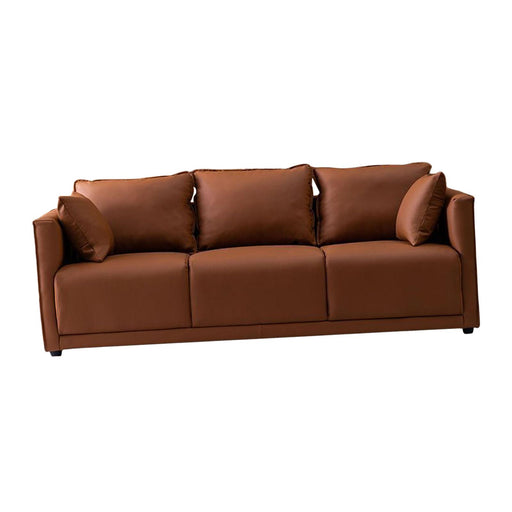 3 Seater Couch Modern 74 inch Leisure Sofa for Indoor Living Room Guest Room Dark Orange