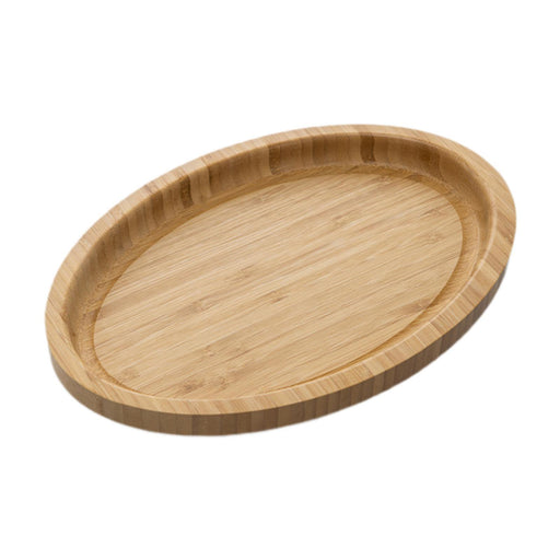 Wooden Serving Tray Modern Stylish Bamboo Oval Platter for Food Fruit Snacks 30cmx20cmx2.5cm