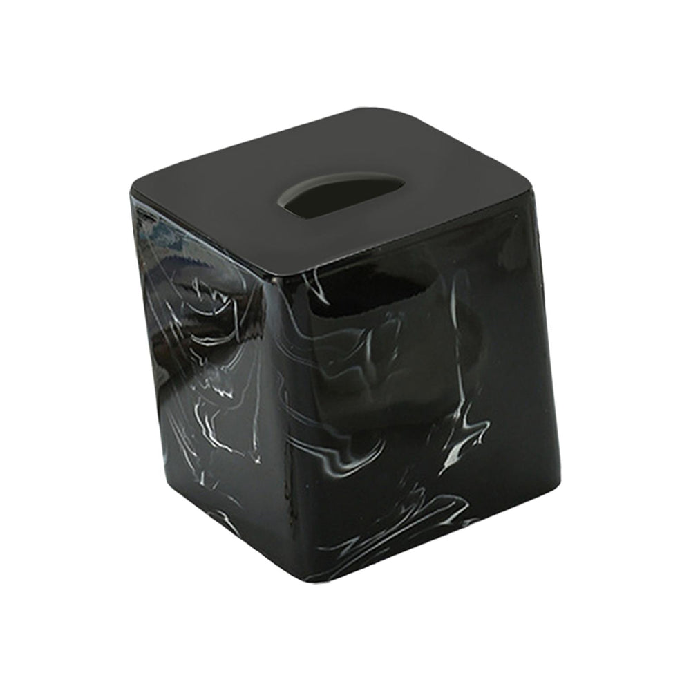 Square Tissue Box Cover Table Napkin Holder for Drawing Room Household Hotel Black