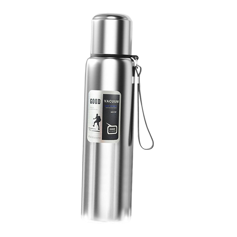 Insulated Water Bottle Hot Water Dispenser Portable Kettle for Trip Work Gym 1000ml silvery