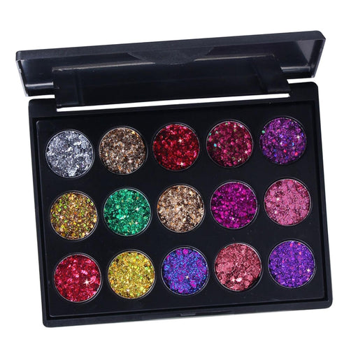 Crofta 15 Color Eyeshadow Makeup Glitter Sparkle Powder Eye Shadow Palette 02 Color