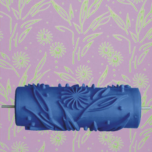 Crofta 15cm Wall Decoration Empaistic Flower Pattern Painting Roller for Decoration Machine DIY - Blue