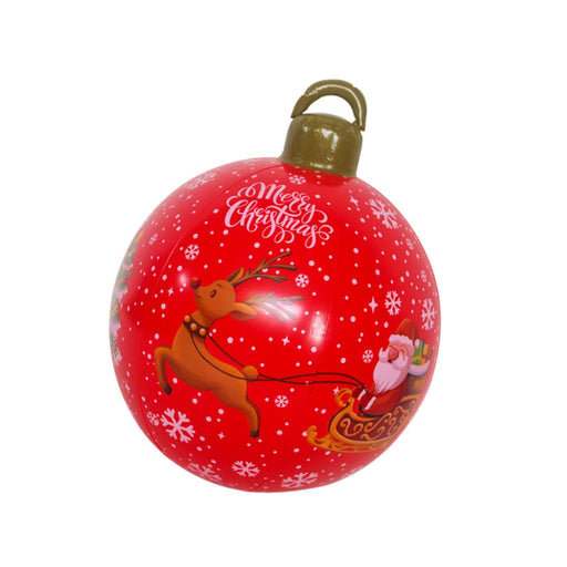 Crofta 19inch PVC Inflatable Christmas Ball Ornament Accessory Versatile Xmas Decor Style A