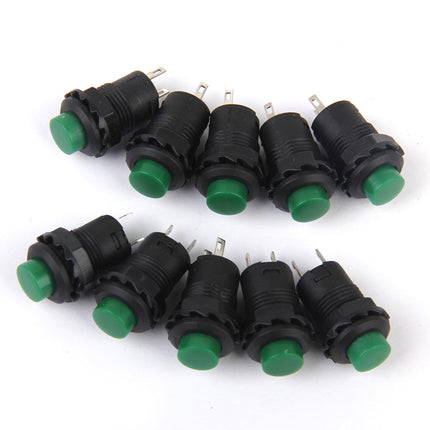 Crofta 10 x Car Boat Locking Dash OFF-ON Push Button Switch Green