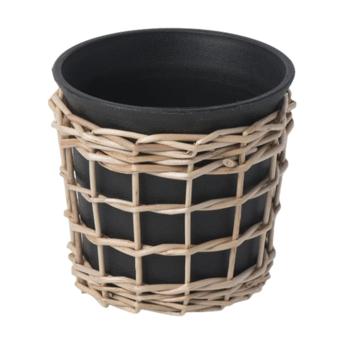 Crofta Woven Plant Pot Balcony Bedroom Desk Flower Pot Cactus Office Planter Basket 9cmx9cm