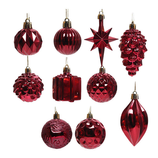 Crofta 10x Christmas Tree Ball Ornaments Shatterproof for Holiday Decor Decorations dark red