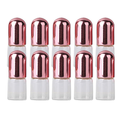 Crofta 10x Essential Oil Roller Bottles Clear Glass Roll On Perfume Bottles Mini 2ml