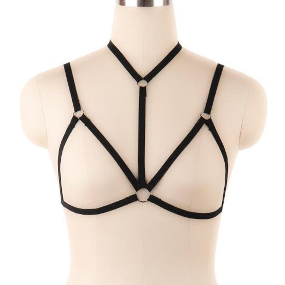 Crofta Women Sexy Lingerie Hollow Cage Harness Bra Top Bralettes Strappy Bustier 13