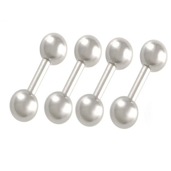 Crofta 16G Eyebrow Ear Nose Lip Rings Body Piercing Jewelry PACK OF 4PCS Silver 1.2mm  5mm