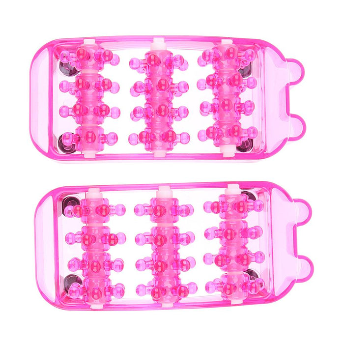 2 Pieces Plastic Foot Massager Roller Triggle Point Self Massage Tool Pink