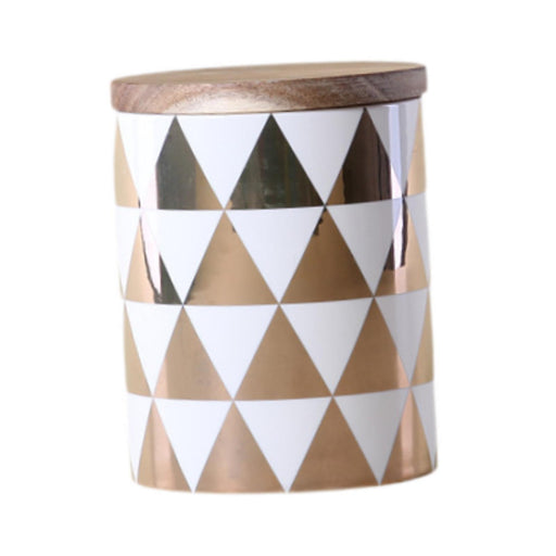 Crofta Crofta  Ceramic Storage Jar with Lid Storage Container Jar for Flour Cookie Jar Nuts Big Triangle