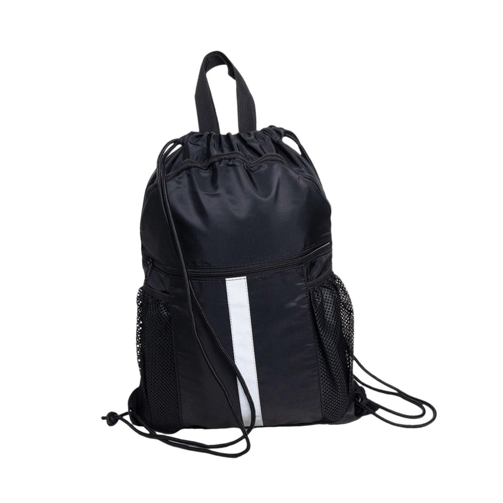 Crofta Drawstring Backpack Simple Casual Daypack for Shopping Backpacking Traveling Black