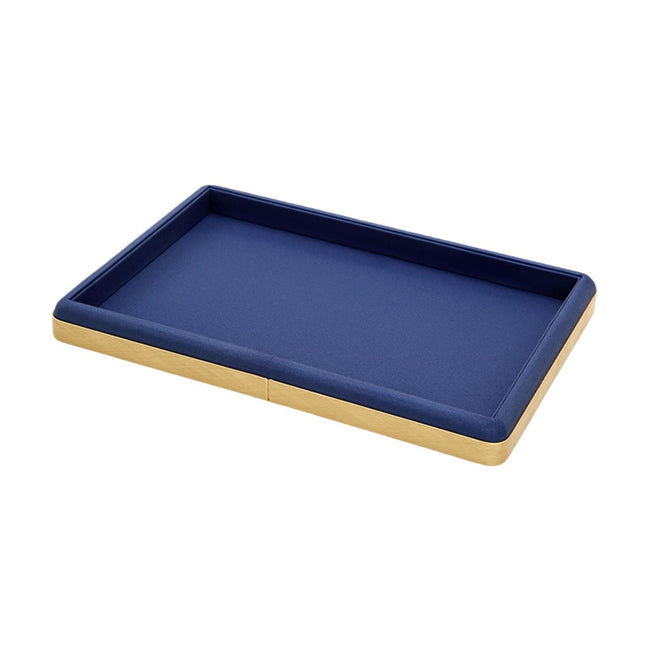 Crofta Jewelry Display Tray Display Prop Flat Organizer for Selling Drawer Showcase Dark blue