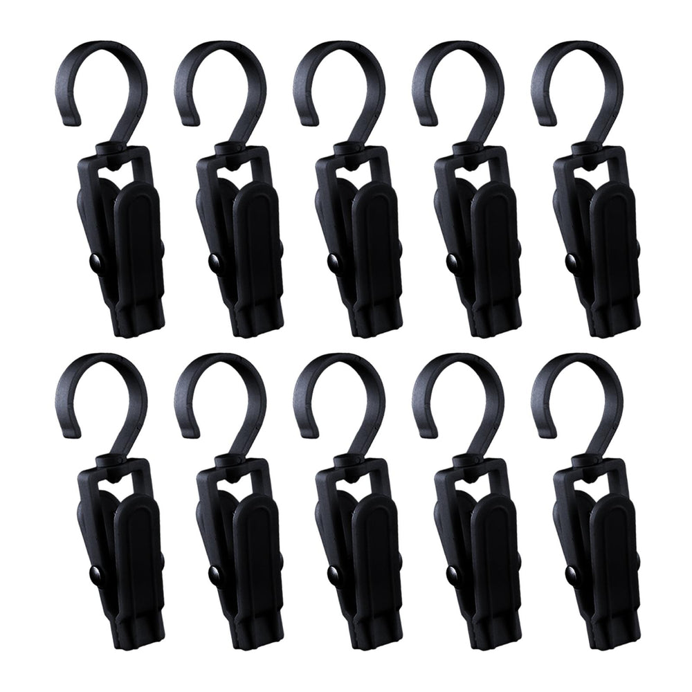 10Pcs Swivel Laundry Clips Portable Travel Clothes Pins for Pants Socks Hats Black