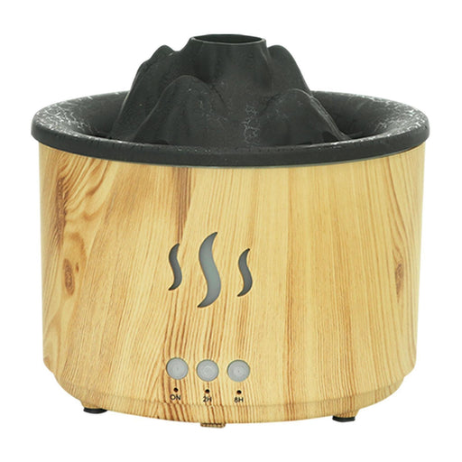 Crofta Essential Oil Diffuser Flame Air Humidifier for Living Room Apartment Wood Color