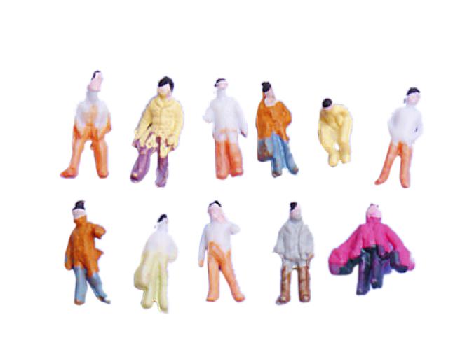 Crofta 100pcs Painted Model Train People Figures Scale Z (1 to 200)