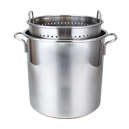 Stainless Steel Stockpot Heavy Duty Easy to Clean Cooking Pot for Commercial Stockpot with Basket