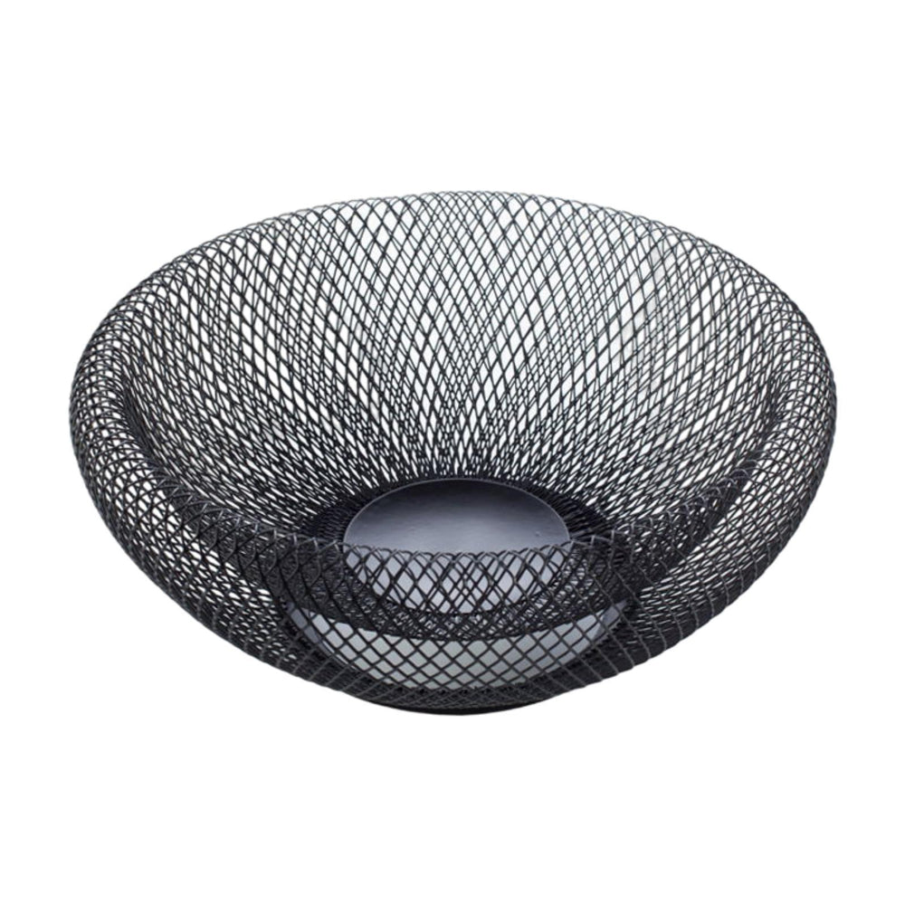 Snack Tray Hollow Design Iron Fruit Basket for Kitchen Countertop Restaurant Black