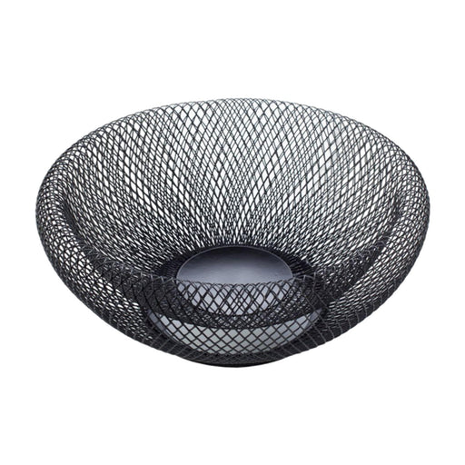 Snack Tray Hollow Design Iron Fruit Basket for Kitchen Countertop Restaurant Black