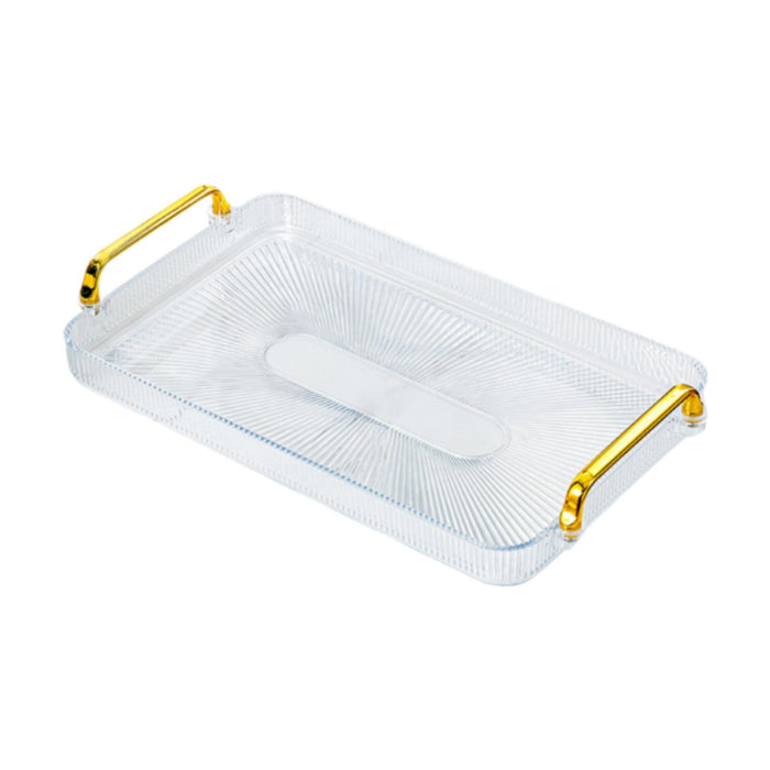 Crofta Serving Tray Perfume Cosmetic Storage Organizer for Office Breakfast Kitchen clear