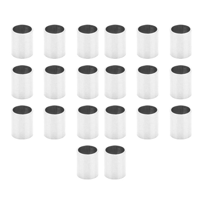 20 Pieces Stainless Steel Large Hole Cylinder Round Spacer Loose Beads DIY Jewelry Making, 6 x 7.5mm