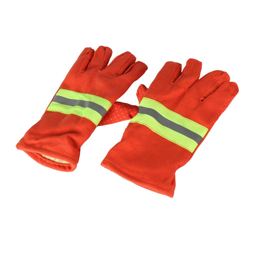 Crofta 2 Pieces Orange Firefighting Gloves Anti Static Work Glove for Men and Women