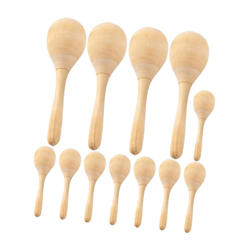 Crofta Wooden Maracas DIY Hand Painted Maracas for Holiday Baby Shower Party Favors 12Pcs