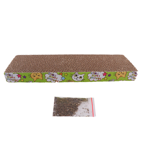 Crofta Straight Corrugated Board Cat Scratcher Seize Scratch Pad Catnip Bed