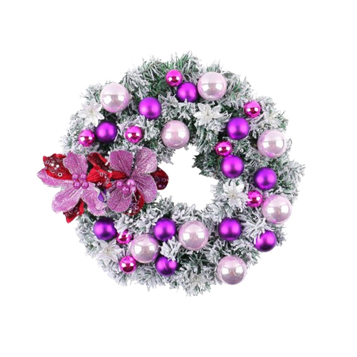 Crofta Xmas Wreath Door Christmas Ball Ornament Window Artificial Christmas Wreath Style I