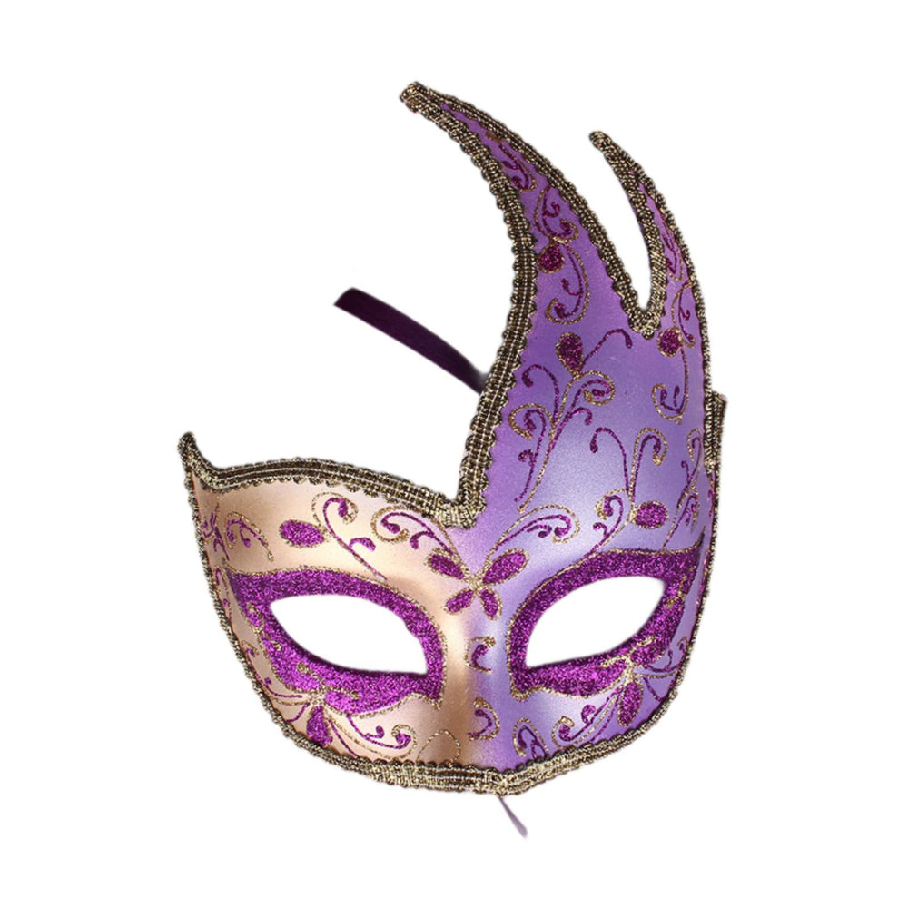 Masquerade Mask with Strap Fancy Dress Half Face Mask for Men Festival Party Purple