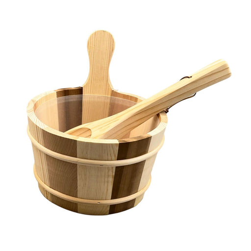 Crofta Wood Sauna Bucket and Ladle Portable Large Capacity for Bathroom Hotel Sauna