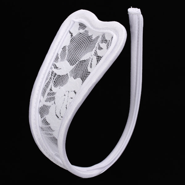 Women's Super Sexy Flower Pattern C-String Invisible Thong Underwear White