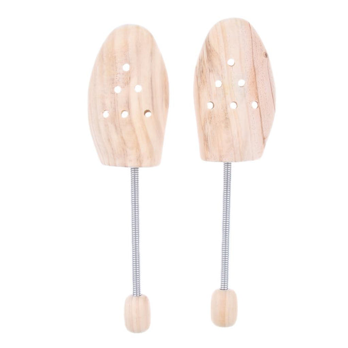 1 Pair Coil Spring Shoe Shapers Stretcher Cedar Wood Shoe Tree Unisex Medium