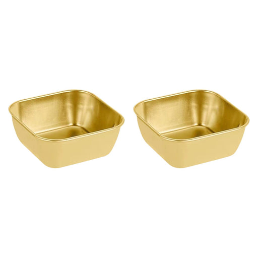 2Pcs Serving Trays Stainless Steel Kitchen Storage Baskets for Barbecue Home Gold