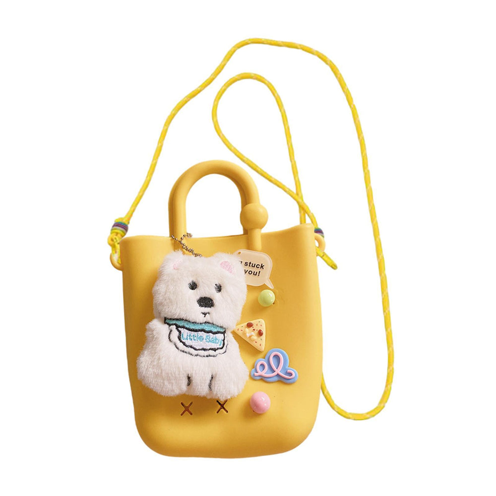 Crofta Stuffed Dog Doll Crossbody Bag Silicone Shoulder Bag for Party Shopping Travel