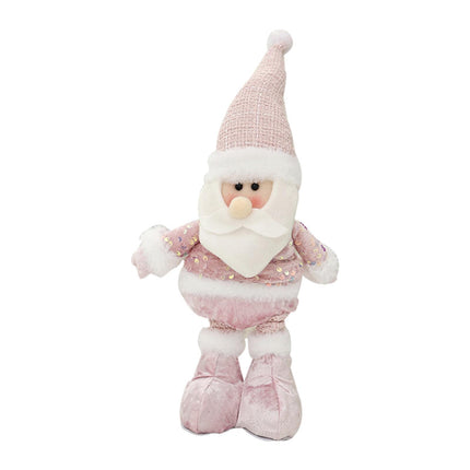 Crofta Xmas Figurine Stuffed Doll Table Ornament Gift Christmas Standing Plush Doll Santa Claus45x12x8cm