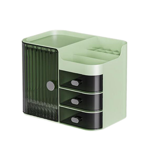 Crofta Vanity Counter Cosmetic Drawer Storage Box for Cream Perfume Bedroom Desktop green grey