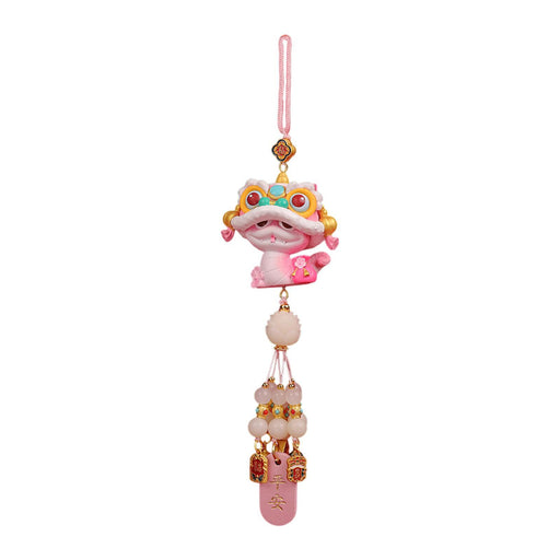 Crofta Year of The Snake Car Ornament 2025 Chinese Lunar New Year Hanging Ornament Pink Beads