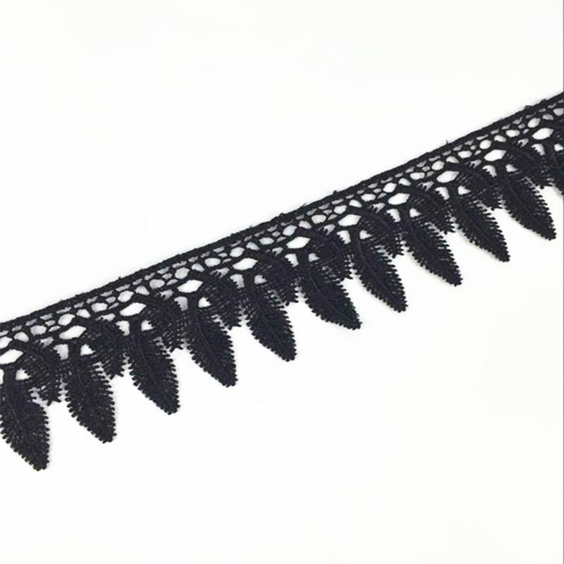 3Yard Black Embroidered Lace Sewing Trim Applique