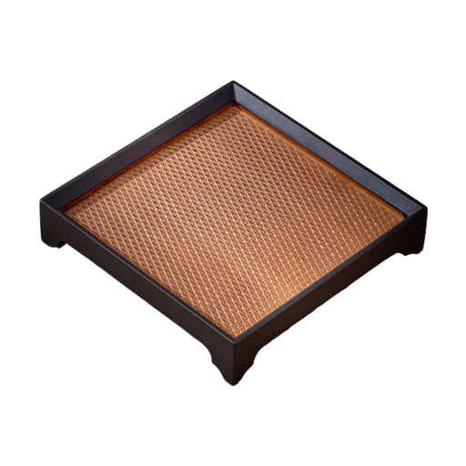 Bamboo Chinese Tea Tray Decorative Snack Plate for Household Office Teahouse 19cmx19cmx4cm