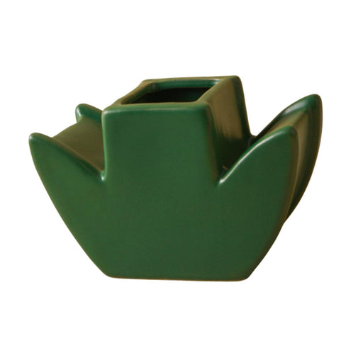 Crofta Ceramic Flower Vase Home Decoration Decorative Vase for Cabinet Bedroom Cafe Green Leaf